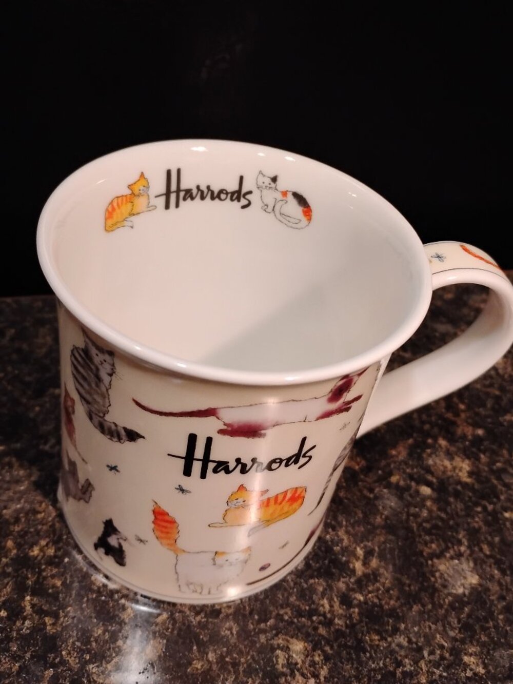 Vintage Harrods "Live Wires" Cat Mug - Fine Bone China, Made in England